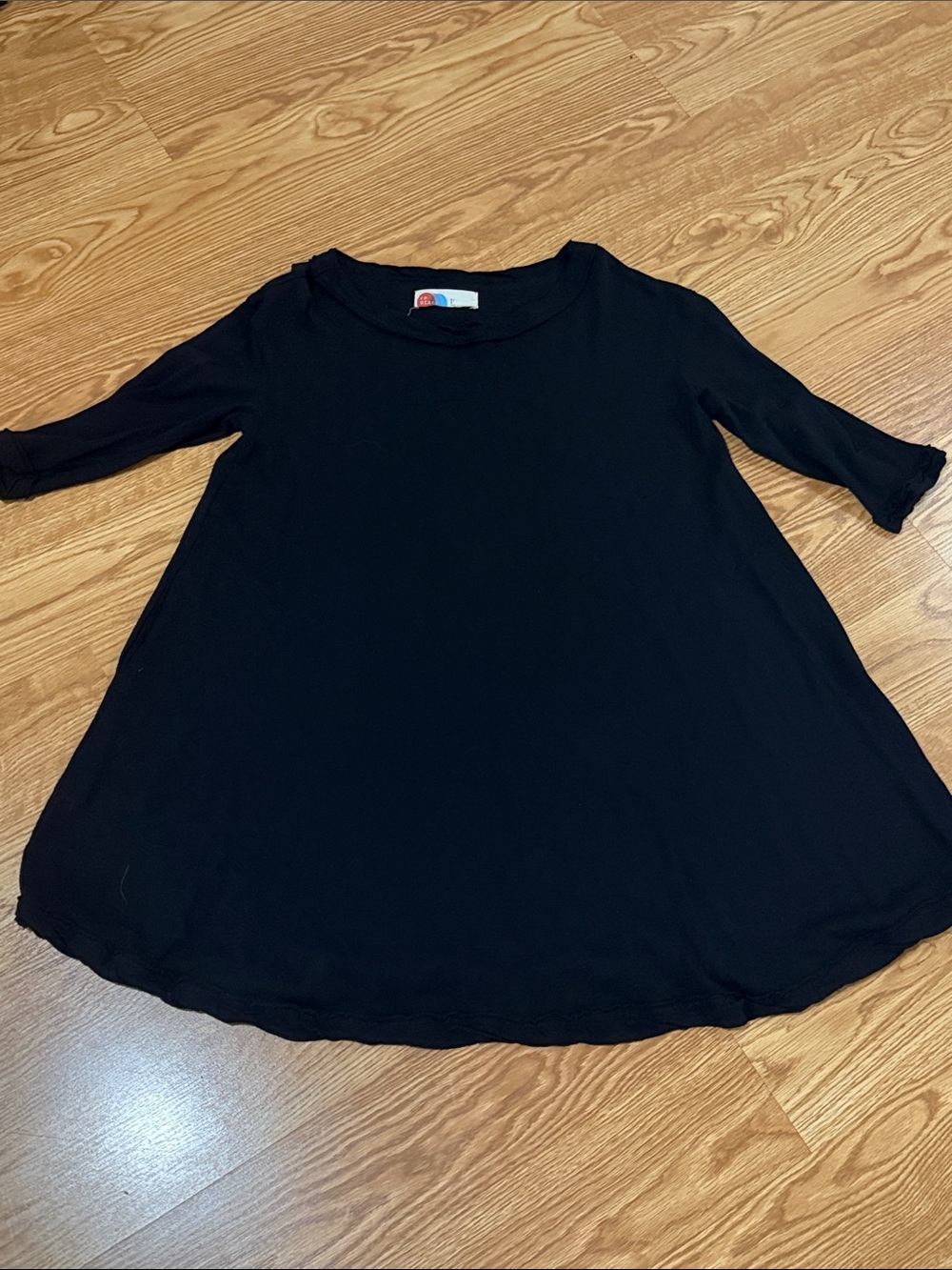 FP Beach Relaxed Black A-Line Tunic Top